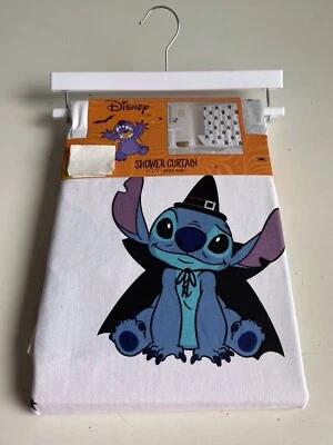 Disney Halloween Lilo Stitch Tela Cortina de Ducha Bruja Tela Tela Tela Tela Araña 72 X 72” NUEVO Foto 1 de 4