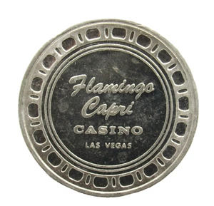 Fichas de casino Flamingo Capri de colección tragamonedas solo 1,00 aluminio - Imagen 1 de 2