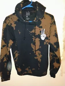 Artist Union Clothing Co UNISEX Talla Pequeña Skeleton Peace Sudadera con Capucha Tie-dye Negra - Imagen 1 de 3