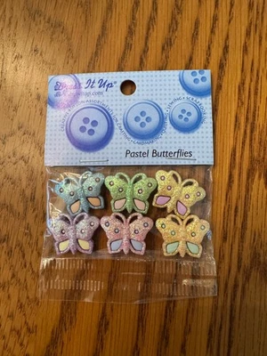 Botones/espaldas planas Dress It Up "mariposas brillo pastel" Foto 1 de 2