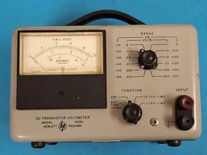 HP Transistor AC Voltmeter ~ Battery power ~ Untested ~ For parts / not working - Afbeelding 1 van 12