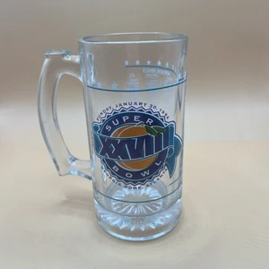 Super Bowl XXVIII Beer Mug 1994 Georgia Dome Buffalo Bills Dallas Cowboys NFL - Picture 1 of 3