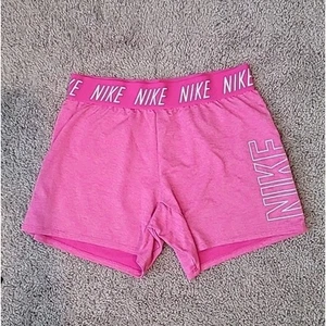 Nike Dri-FIT Girls XL Pink Marled Athletic Running Gym Shorts EUC Waist 24 - Picture 1 of 6