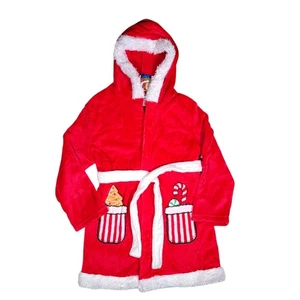 Santa Claus is Coming to Town Robe Girls Sz 6/6X Red Velour Christmas Holiday - Picture 1 of 7