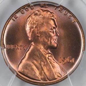 1961 PCGS MS67RD Attractively Toned Lincoln Cent 56812382 - Picture 1 of 3