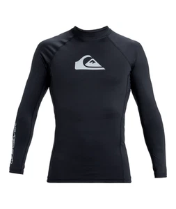 QUIKSILVER MENS RASH VEST.NAVY UPF50+ UV PROTECTION LONG SLEEVED GUARD TOP S25 - Picture 1 of 4