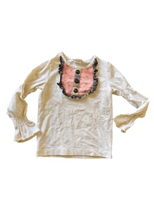 Matilda Jane 18 Monate Rüschen Latzkragen creme lang Glockenärmel Bluse Shabby Chi - Bild 1 von 4