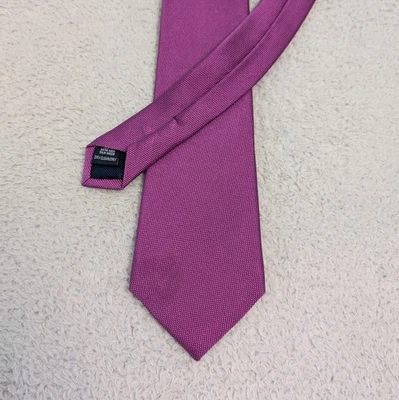 Corbata para hombre Charles Thyrwitt rosa/púrpura sólida 100 % seda pura Foto 1 de 4