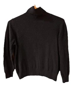 Vintage Printemps Rollkragenpullover französische Luxusmarke schwarz Kaschmir & Wolle Small - Bild 1 von 3