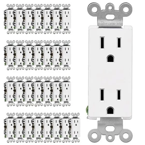 CML 15 Amp Decorator Wall Receptacle, 30 Pack Standard Electrical Outlet, Non... - Picture 1 of 7