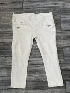 Balmain Hombre Vaqueros Moto Blanco Talla 42 - Imagen 1 de 10