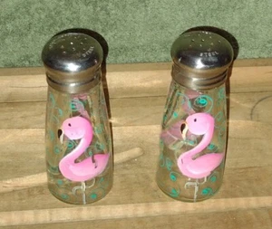 Flamingo Stainless Steel Salt & Pepper Shakers - Picture 1 of 3