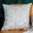 Uk Geometric Luxury Gold Lines Velvet Cushion Cover Pillow Case Sofa Decor 18"
