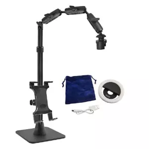 Selfie Stand/Morsetto/Luce/Adattatore per Telefono Arkon Notevole Pacchetto Creatore - Foto 1 di 1