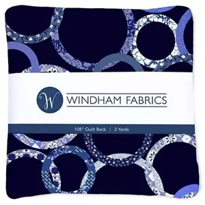 Windham Fabrics 108" Blue Patchwork Rings Quilt Back 3 Yards - Picture 1 of 4