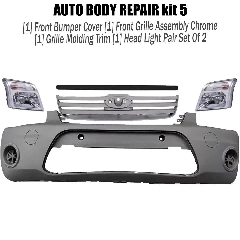 前保险杠盖和格栅组件套件适用于 2010 - 2013 年福特 Transit Connect — 第 1/4 张图片