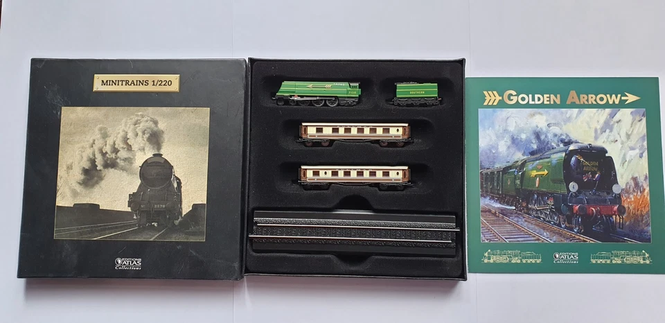 Dampflok Golden Arrow-Minitrains Atlas Spur Z  Standlok in OVP - VIDEO - Bild 1 von 4