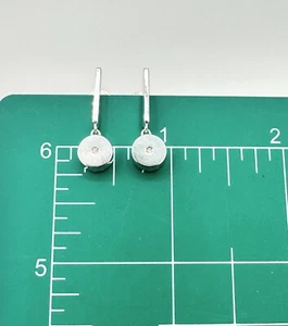 Monica Vinader Linear Solo Drop Diamond Earrings Sterling Silver - Picture 1 of 7