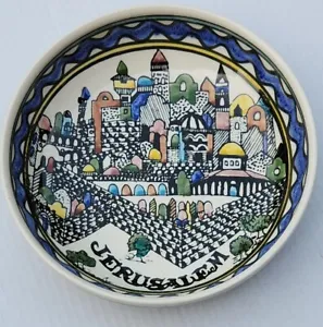 Jerusalem Ceramic Bowl 11" Vtg Armenian Balian Jewish Bowl by Rosen - Picture 1 of 9