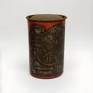 Antique Early Art Nouveau RASAWATTE TEA Advertising Litho Tin Grocery Peterson - Picture 1 of 2