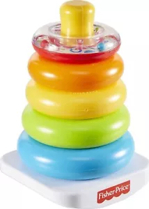 Fisher-Price Rock a Stack Baby Roly-Poly Base with 5 Colorful Rings 6+ Months - Picture 1 of 12