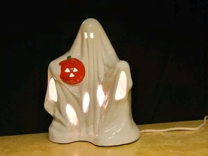 Halloween GHOST LAMP 10" Ceramic Light Vintage Indoor Corded Figurine - Picture 1 of 3
