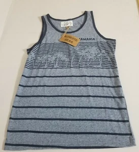 Authentic Gear Jamaica Tanktop ärmellos blau Palmen Small neu mit Etikett Herren  - Bild 1 von 7