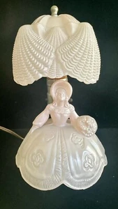 Vtg Lamp Night Light/Lamp Pink Dressed Girl 50’s ? 60s? With LED Light Bulb - Picture 1 of 13