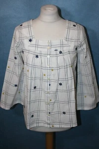 NEU MIT ETIKETT GRÖSSE XXS MADEWELL WEISS BESTICKT BAUMWOLLE TOP UVP £85 6957 - Bild 1 von 5