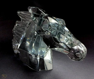 Vintage Daum Crystal "Cheval" Stallion Horse Head Bust - Picture 1 of 6