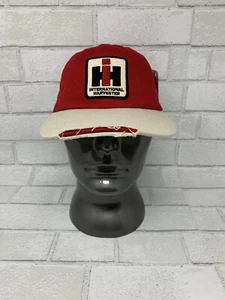 International Harvester Red Baseball Cap Hat w/ Distressed Brim Tip NWT - Picture 1 of 6