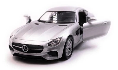 Mercedes Benz AMG GT Sportwagen Modellino Auto Argento Scala 1:34 (Licenziato) - Immagine 1 di 3