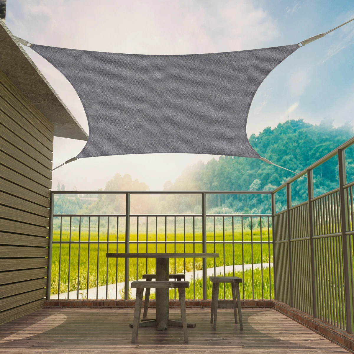 Sonnensegel 4x6m Aus Polyester – UV-Schutz Für Garten, Terrasse & Balkon