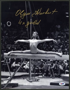 Foto FIRMADA 11x14 de Olga Korbut +4 x oro olímpico gimnasia PSA/ADN - Imagen 1 de 1