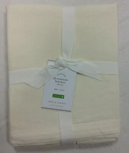 Pottery Barn Essential Twin XL Off White Bedskirt 14" drop 300 TC pleat tailored - Picture 1 of 5