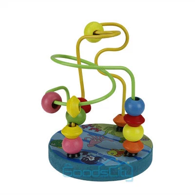 New Children Kids Baby Colorful Wooden Mini Around Beads Educational Game Toy - Image 1 of 4