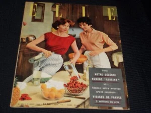 1954 AUGUST 2 ELLE MAGAZINE - FRENCH TEXT VINTAGE FASHION ISSUE - L 15952 - Picture 1 of 2