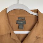 Bruno Shirt Soft Linen Mens Size Large Brown Short Sleeve Button Up Casual READ