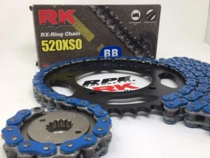 Suzuki DRZ400sm 2005-19 Blue RK X-Ring Race Chain and Sprockets Kit Super Motard - Picture 1 of 9