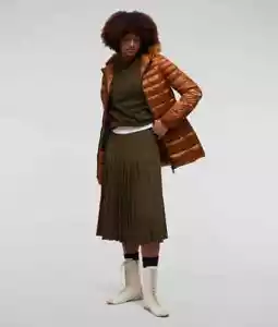 REFRIGIWEAR DONNA PIUMA PIUMINO PELLICCIA LONG MEAD FUR JACKET GLAZED GINGER - Foto 1 di 11