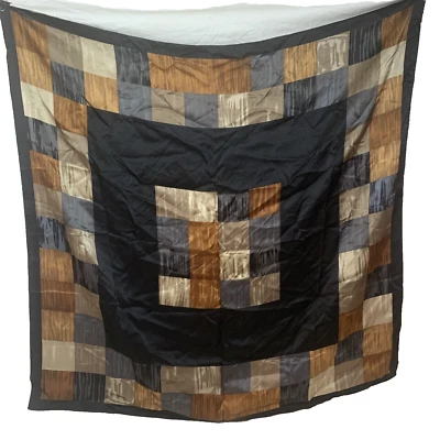 "Bufanda de seda de diseñador LIZ CLAIBORNE cuadrada vintage 34"" patrón geométrico abstracto" Foto 1 de 4
