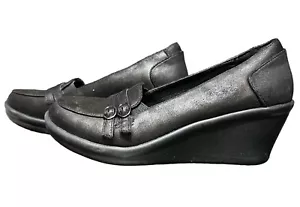 Skechers luftgekühlter Memory Foam schwarzer Rumbler Slipper Keilabsatzschuh Damen Größe 7,5 - Bild 1 von 7
