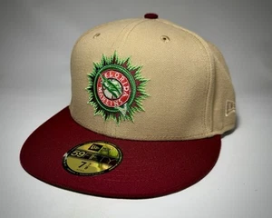 59Fifty 7 7/8 Fitted Hat MLB Florida Marlins 10th Anniv. Khaki Brown Maroon - Picture 1 of 15