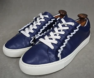 Tory Burch Sport Womens Ruffle Blue Leather Casual Sneakers Shoe Size 11 M 36558 - Picture 1 of 12