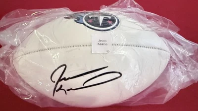 Jevon Kearse Signed Tennessee Titans Logo White Panel Football SCHWARTZ COA - Image 1 of 3