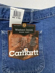 Carhartt Carpenter Jeans Original Fit Work Dungarees Size 46x32 B13 DST  - Picture 1 of 6