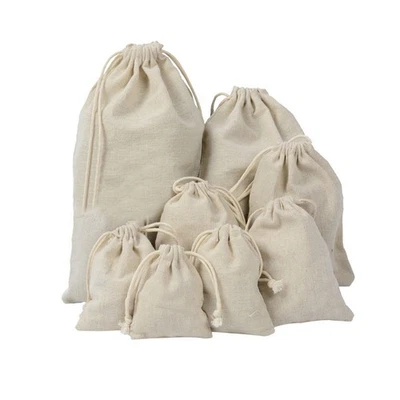Premium Cotton Drawstring Bag Perfect for Sachets Gifts and Small Items - Image 1 of 4