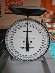 VINTAGE KITCHEN HANSON GRAY TABLE UTILITY SCALE 70 Pounds Rare - Picture 1 of 6