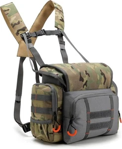 Fernglasgeschirr Brusttasche große Kapazität, verstellbarer Bino Koffer camogreen - Bild 1 von 7
