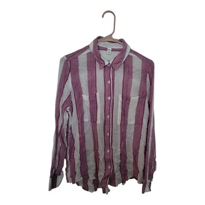 BP Nordstrom Perfect Shirt Women’s XS Purple White Striped Sheer Button Down Top - Image 1 of 4